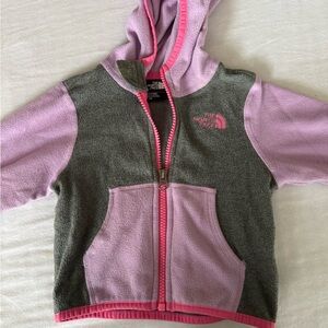 The North Face Pink and Gray Fleece Hoodie